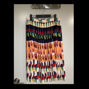 Jcrew 365 multicolor pleated a-line midi skirt. Size 6